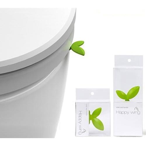 1PC Toilet Lid Lifting Device Green Leaves Toilet Cover Lifting Handle Bathroom Portable Sanitary Closestool Seat Cover Lifter