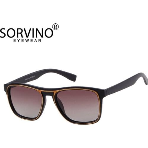 SORVINO Retro Square Sunglasses Polarized Men 2020 Brand Designer Sun Glasses Mens High Quality Black Brown UV Shades P393