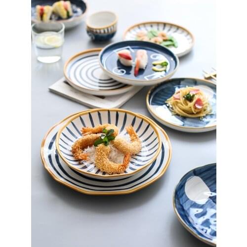 Dish Set Household Ceramic Tableware Creative Soup Bowl Noodles Rice Fish Combination Assiette Porcelaine Bajillas De Platos