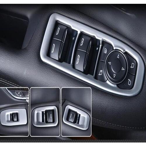 For Cadillac XT5 2020 2016-2018 2019 Carbon Fiber Door Window Glass Panel Armrest Lift Switch Button Cover Trim Car Accessories