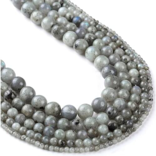 Genuine Natural Light Gray Labradorite Loose Beads Grade A Round Shape 4mm 6mm 8mm 10mm 12mm