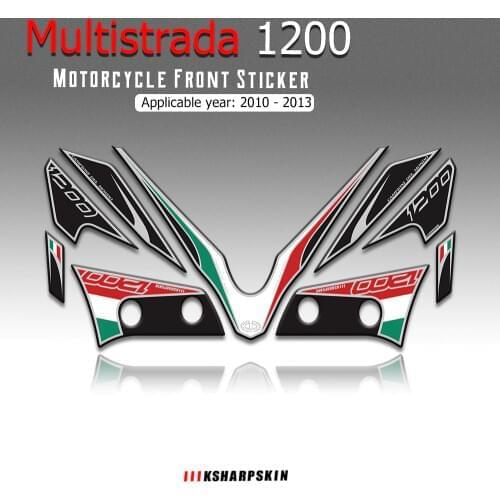 New Motorcycle Accessories For Ducati Multistrada 1200 2010-2013 Front Fairing Motor Number Board 3D Stickers Gel Protector