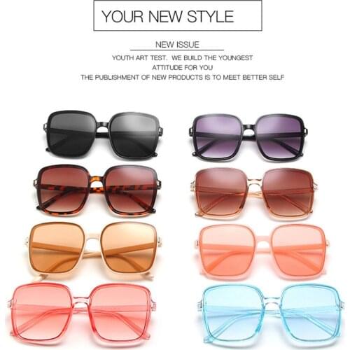 2021 Luxury Oversize Square Sunglasses Women Vintage Brand Big Frame Women Sun Glasses Fashion Gradient Female Glasses Oculos Ga