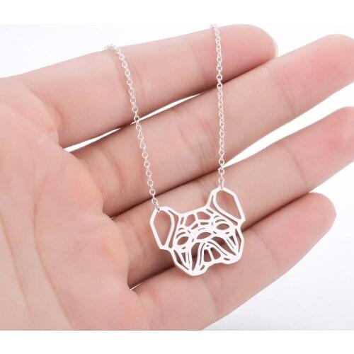 Punk style chain necklace pug dog pendant long necklace for girl Stainless Steel jewelry Pendant Necklaces gifts for women