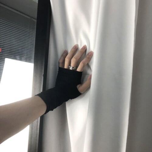 Unisex Ninja Wrist-length Hipster Fingerless Sport Gloves Rock Black Cool Short Women Glove 2020 Man Basic Street Accessories