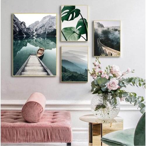 Nordic Plant Leaf Poster Photography Forest Landscape Canvas Painting Wall Art Pictures For Living Room Decorative Prints