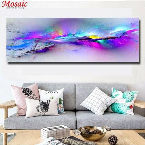 Blue purple abstract diamond painting Full round Diamond Embroidery Mosaic Cross Stitch Handmade Gift home decoration wall art