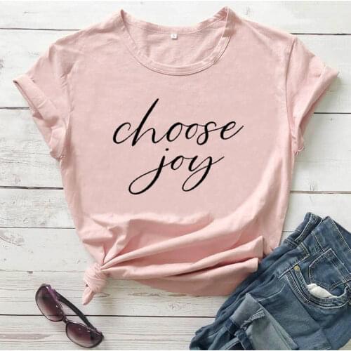 Choose Joy Funny Christian Shirt Lift Attitude Shirts Scripture Tees Shirts For Moms Cool Mom Tops Faith T-Shirt