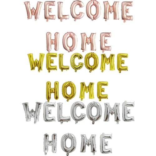 1set Rose Gold Welcome Home Letter Foil Balloons Welcome Back to Home Event Party Decor Supliers Inflatable Air Balls Decoration