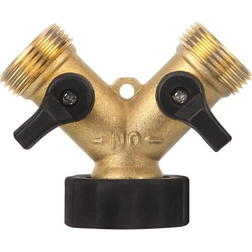 Y-type Garden Irrigation Connector Copper Double - way Water Diversion Valve Ball Thread Brass Joint For Household Garden Park
