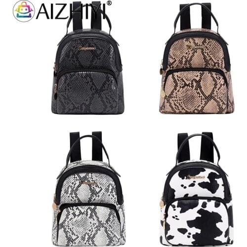 Female Backpack Knapsack with Animal Pattern Large Capacity Handbags Casual Women Shoulder Tote Bags Zipper for Shopping