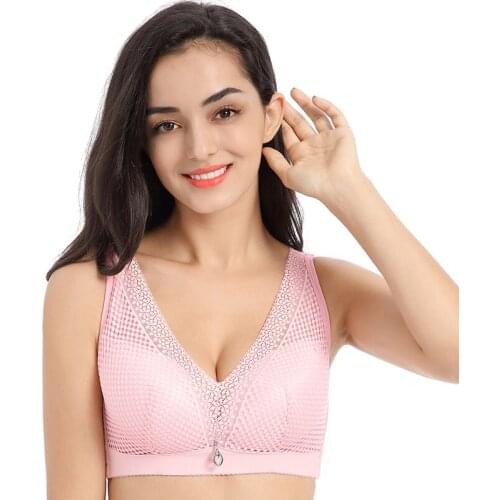 2020 New ultra thin bralette sexy lingerie wireless summer deep V bras for women lace brassiere young girls push up minimizer bh