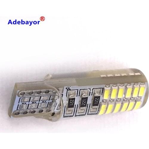 100pcs T10 W5W Silicone Case 24 SMD 3014 LED Car Reading Light 192 168 501 24SMD 24 LED Auto Wedge Bulb Parking Lamps 12V 100X