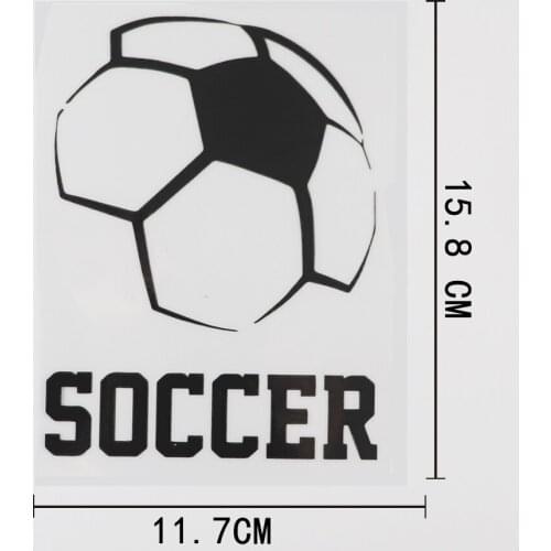 11.7CM*15.8CM Soccer Ball Sport Decor Team Game Decal Vinyl Car Sticker Black/Silver 8A-1166