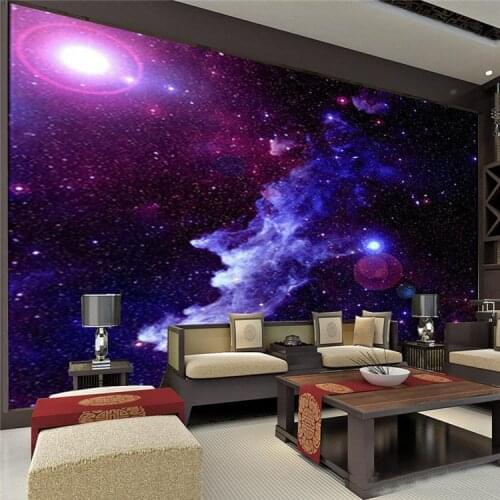 3D personality universe star sky wallpaper KTV bar box background wallpaper ceiling ceiling cafe mural wall covering
