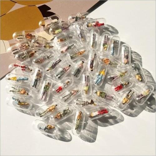 5pcs Transparent Capsule Color Villain Pendant Charms Acrylic Resin Bead Earring Women Charms For Jewelry Making DIY Accessories
