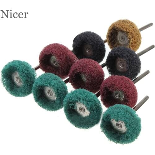 40Pcs 25MM Shank Scouring Pad Sanding Wheel Fiber Abrasive Scouring Pad Polishing Grinding for Metal Cleaning Head Accessories