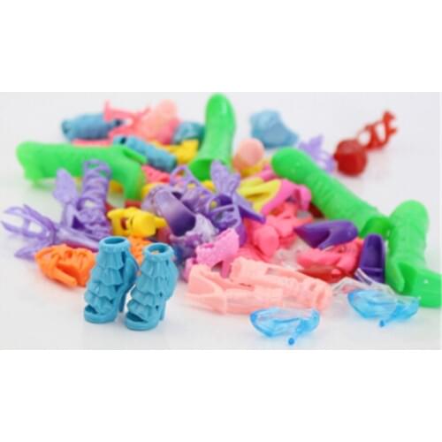 10 pairs Fashion Colorful Mixed High Heels Sandals Accessories For Doll Shoes Clothes Dress Prop Girl Baby Best Gift Toys