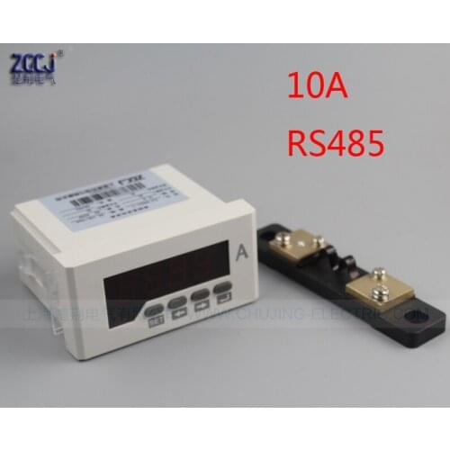 DC 0-10A Digital ampere panel meter with current shunt with RS485 communication function , Modbus-RTU protocol