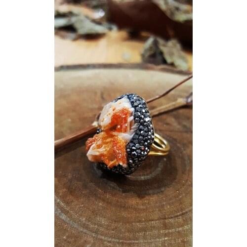 Dr Stone natural Stone Vanadinite Stone 22 carat gold plated female Even 418647288