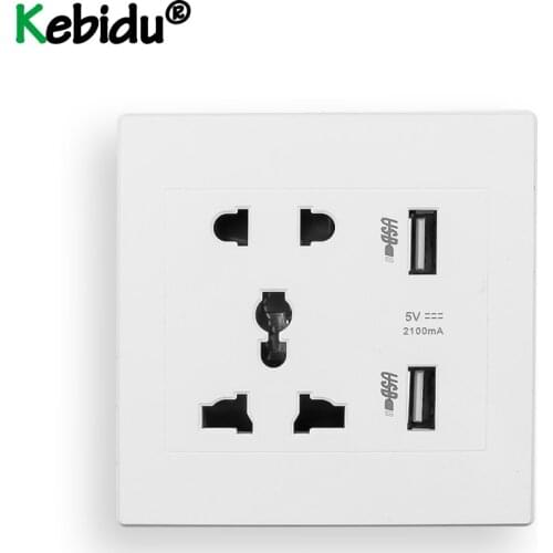 2.1A Dual USB Power Socket USB Port Electric Wall Charger Dock Socket Power Outlet Panel Plate
