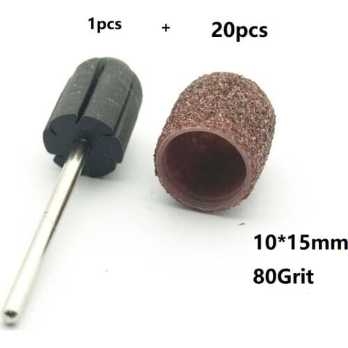 EasyNail 20pcs Sanding Caps Electric Nail Drill Bit Bands UV Gel Polish Remover for Manicure Pedicure Milling Accessories Sets