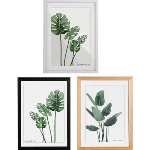 Nature Wooden Photo Picture Frame 29.7x42cm/12x17" Black White Color Frame for Pictures Wall Poster Frame