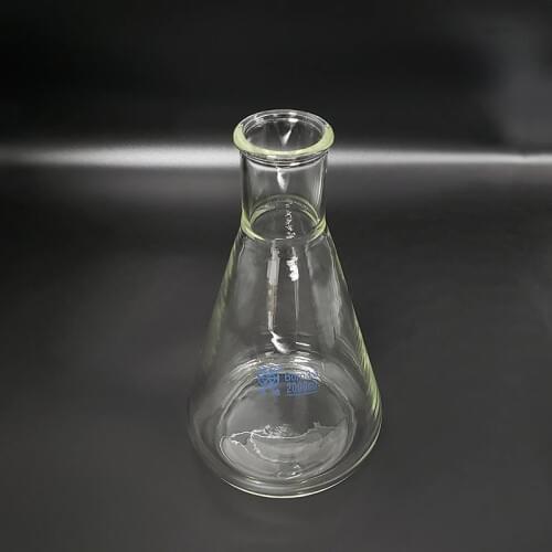 Conical flask with narrow neck,Capacity 2000ml,Erlenmeyer flask with normal mouth, Heavy Wall