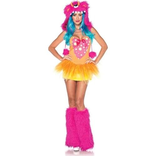 Shaggy Shelly Sexy Monster Costume For Adult Animal Costume Halloween Costumes For Women Disfraces Adultos Fancy Party Dresses