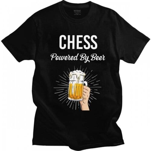 Handsome Men T Shirt Beer Chess Short Sleeved Cotton Fashion Tshirt O-neck Summer Game Lover Tee Tops Clothing
