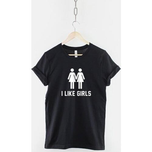 Lesbian T-Shirt - I Like Girls Tomboy Gay Pride Girls Shirt-C059