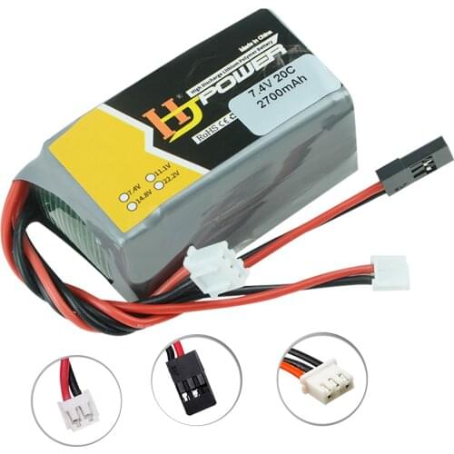 HJ Power Lipo Battery 7.4V 2700mah 20C Lithium With 2S Futaba JR Plug Connector for LRP VTEC Oil truck RC Receiver Spare Parts