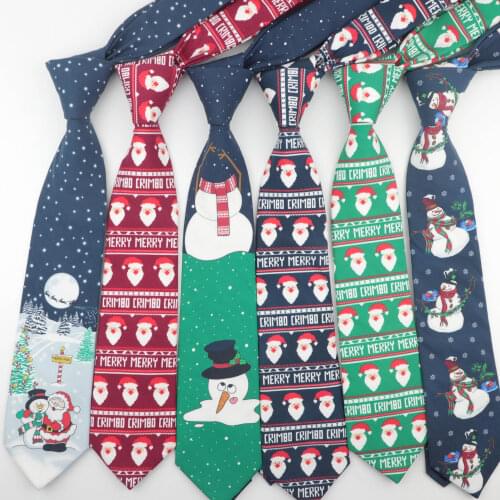 Hot New Sell Christmas Tie Mens Fashion Casual Snowflake Print Cotton Ties Snowman Professional Pattern Necktie 8cm Width