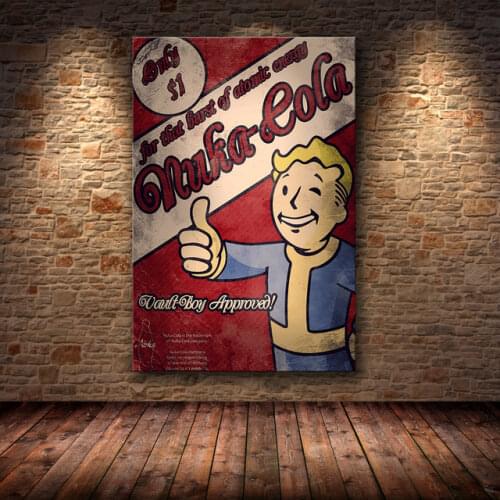 Fallout 3 4 Game Poster Wall Art Canvas Poster And Print Canvas Decorative Picture For Bedroom Drawing core Wall stickers