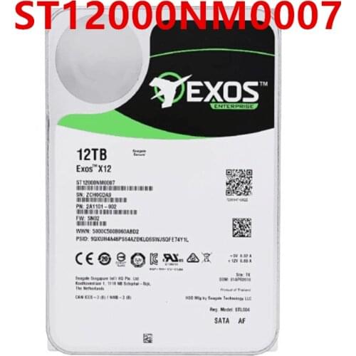 New HDD For Seagate Exos 12TB 3.5" 7200RPM SATA 6 Gb/s 256MB For Internal HDD For Surveillance HDD For ST12000NM0007