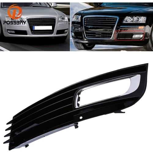 POSSBAY High Quality Front Left Fog Light Lower Bumper Grill for Audi A8 D3 2007-2010 Facelift Car Replacement Part