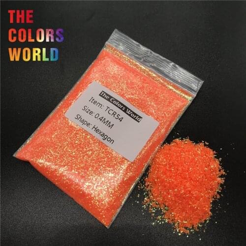 TCR54 Iridescent Rainbow Orange Red Color Hexagon Shape Glitter Nail Art Decoration Face Glitter Eye Shadow Henna Handwork DIY