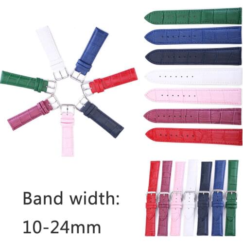 2019 New Crocodile Grain Genuine Leather Watch Band Strap 10mm 12mm 13mm 14mm 15mm 16mm 17mm 18mm 19mm 20mm 22mm 24mm Watchband