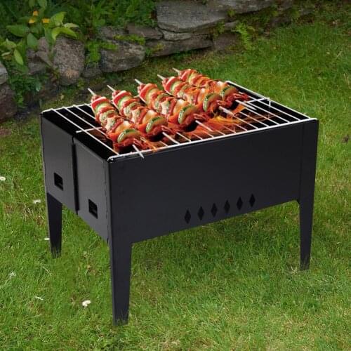 Folding BBQ Grill with Barbecue Accessories Tools Set for Outdoor camping
