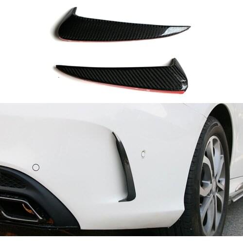 Carbon Fiber Rear Bumper Spoiler Air Vent Cover Trim for Mercedes Benz C Class W205 C200 C63 AMG Sedan 4 Door 2014-2017