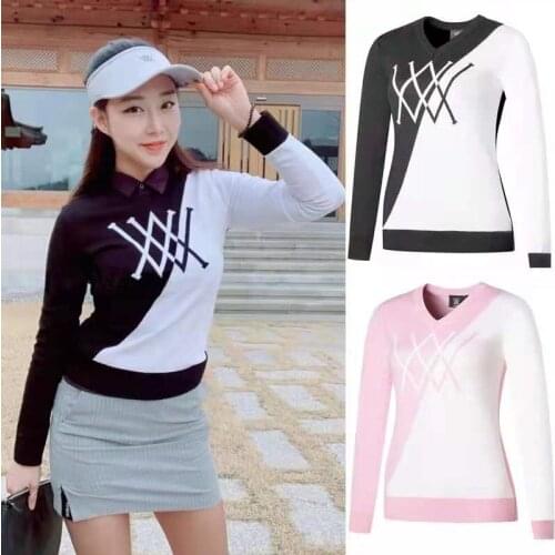 Spring Autumn New Womens Golf Sweater ANEW Crew Neck Sports Leisure Warm Top Golf Clothing 3 Colors Available Free Shipping