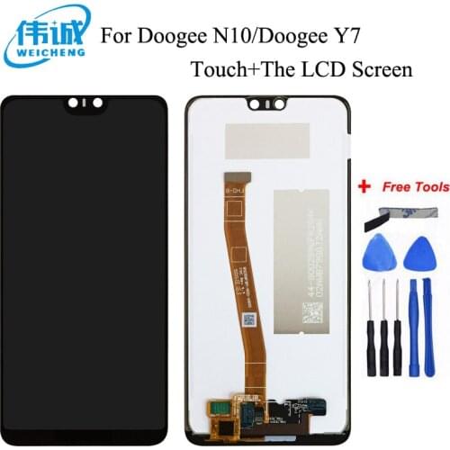 100% Tested LCD Display Screen For Doogee Y7 LCD Display With Touch Screen Complete assembly For Doogee N10 LCD Sensor +Tools