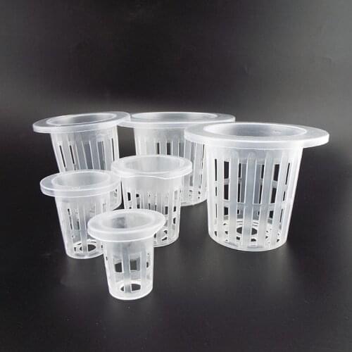 100pcs/lot Plant Grow Net Nursery Pots Cup Indoor Hydroponic Plastic Basket Holder Vegetable Planter Soilless Greenhouse 35mm