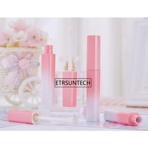 100pcs Gradient Pink Lip Gloss Tubes 3.5ML Refillable Bottles Lip Balm Containers Lipgloss Packaging Cosmetic Container F3925
