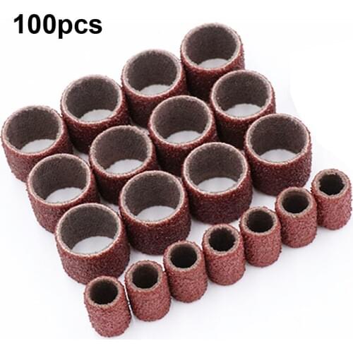 100pcs Nail Art Sanding Bands For Electric Nail Machine Drill Bits File Dedicated Sanding Ring Grinding Head Sandpaper circles
