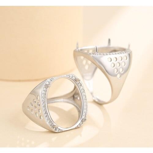 15*19mm 925 STERLING SILVER Semi Mount Bases Blanks base blank Pad rings ring Setting set jewelry gift A5501