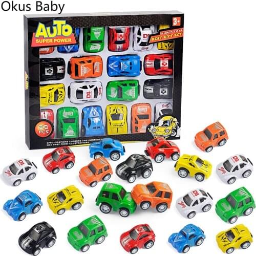 2019 Brand New 12/20Pcs Childrens Cartoon Mini Inertial Pullback Car Set for Kids Gifts