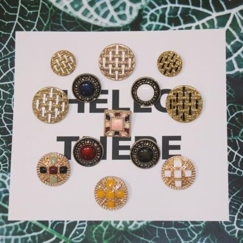 5Pcs Metal Button Golden Shank Button For Clothing Retro Decorative Buttons Garment Coat Sewing Accessories