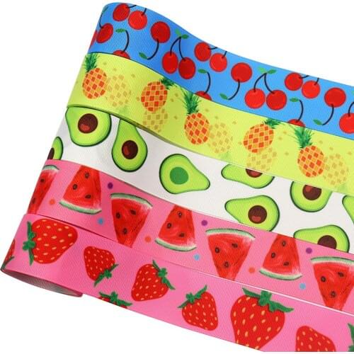 5 yards 1-1/2 inch Fruit Watermelon Cherry Avocado Printing Heat Transfer Ribbon Ribbon Thread Rib Ribbon Ribbon