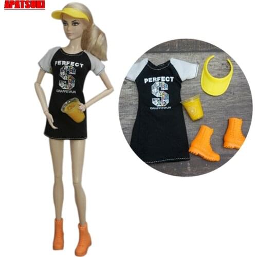 1/6 Accessories Toys Fashion Sport Wear Outfits For Barbie Doll Clothes Set For Barbie Baseball Player Costume Dress Shoes Hat